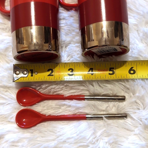 Starbucks Set of 2 Tall Espresso Holiday Mugs with Spoons - Picture 13 of 13
